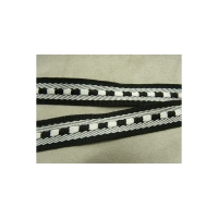 PROMOTION Ruban Style Polyester Noir Et Blanc,2 cm,vendu par 5 metres / soit 1 € le metre