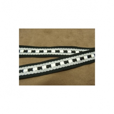 PROMOTION Ruban Style Polyester Noir Et Blanc,2 cm,vendu par 20 metres / soit 0,70 € le metre